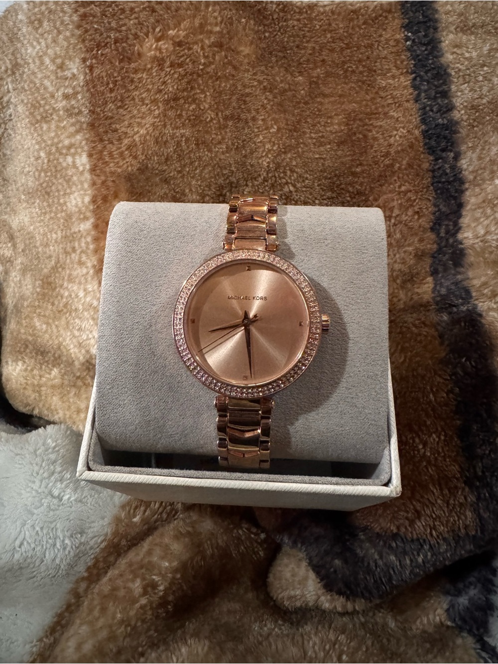 Michael Kors Rose Gold Crystal Bezel Women's Bracelet Watch